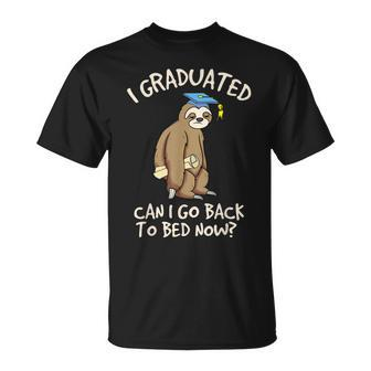 Funny I Graduated Can I Go Back To Bed Now Graduation Unisex T-Shirt | Mazezy