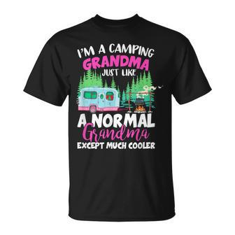 Funny Im A Camping Grandma Camper Campfire Mothers Day Unisex T-Shirt | Mazezy
