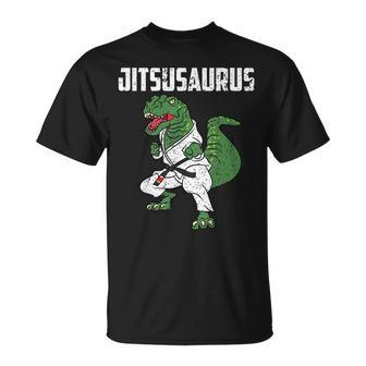 Funny Jujitsu -T-Rex Jiu Jitsu Black Belt Gifts Unisex T-Shirt | Mazezy