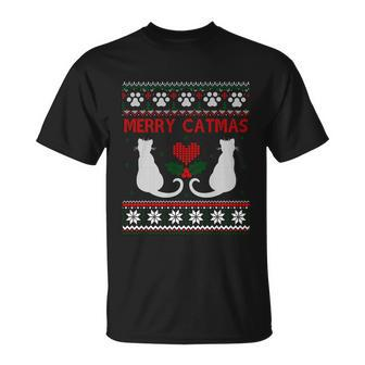 Funny Merry Catmas Ugly Christmas Sweater Gift Unisex T-Shirt - Monsterry UK