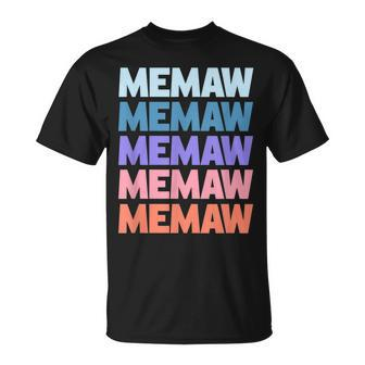 Funny Modern Repeated Text Design Memaw Grandmother Unisex T-Shirt | Mazezy