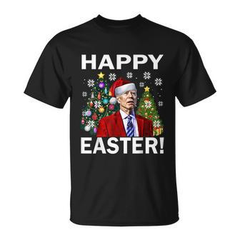 Funny Santa Biden Happy Easter Christmas Unisex T-Shirt - Monsterry DE