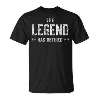 Funny The Legend Has Retired 2023 Men Women Retirement Unisex T-Shirt - Seseable
