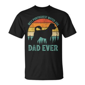 Funny Vintage Best Portuguese Water Dog Dad Ever Fathers Day Gift For Mens Unisex T-Shirt | Mazezy