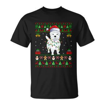 Funny Westie Dog Lover Xmas Santa Ugly Westie Christmas Gift Unisex T-Shirt - Monsterry