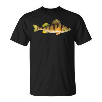 Funny Yellow Perch Fishing Freshwater Fish Angler Unisex T-Shirt | Mazezy