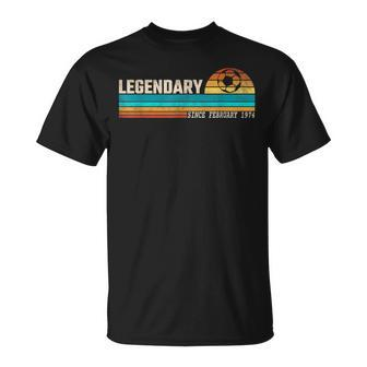 Fußballspieler-Legende Seit Februar 1974 Geburtstag T-Shirt - Seseable
