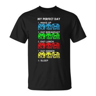 Gamer Funny Perfect Day Video Games Love Gaming Unisex T-Shirt | Mazezy