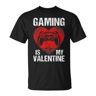 Gamer Gaming Is My Valentine Boys Kids N Valentines V2 T-Shirt - Seseable