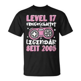 Gamer Girl Level 17 T-Shirt, Zockerin 2005 Geburtstags-Outfit - Seseable