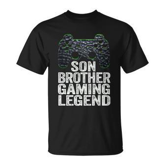 Gaming Funny Gift For Teenage Boys Cute Gift Son Brother Gaming Legend Gift Unisex T-Shirt - Monsterry AU