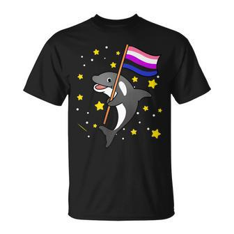 Genderfluid Pride Orca Genderfluid Unisex T-Shirt | Mazezy