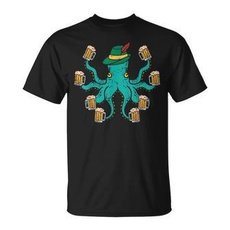 German Octopus Oktoberfest Bavarian Festival Men Women T-shirt - Seseable