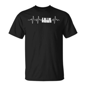 Geschenk Für Klavierspieler Herzschlag Klavier T-Shirt - Seseable