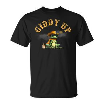 Giddy Up Cowboy Frog Unisex T-Shirt | Mazezy