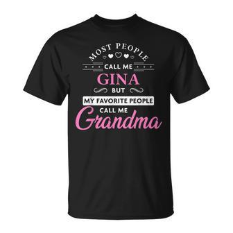 Gina Name Gift Personalized Grandma Unisex T-Shirt | Mazezy