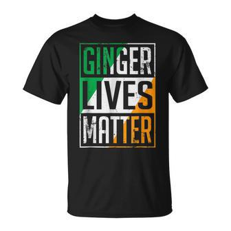 Ginger Lives Matter Irish Flag St Patricks Day Redhead Men T-Shirt - Seseable