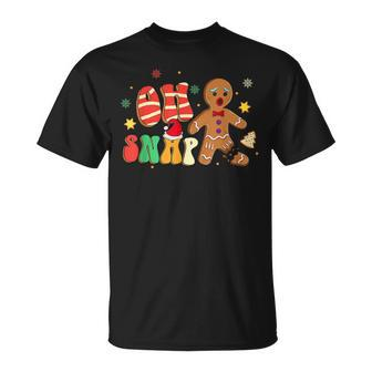 Gingerbread Man Oh Snap Christmas Cookie Baking T-shirt - Seseable