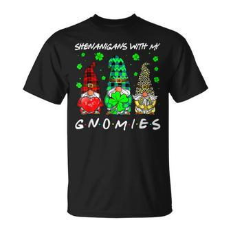 Gnome St Patricks Day Shenanigans With My Gnomies Shamrock T-Shirt - Seseable