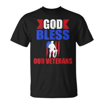 God Bless Our Veterans Us Military Appreciation T-shirt - Thegiftio UK
