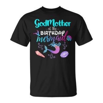Godmother Of The Birthday Mermaid Family Matching Party T-Shirt - Seseable