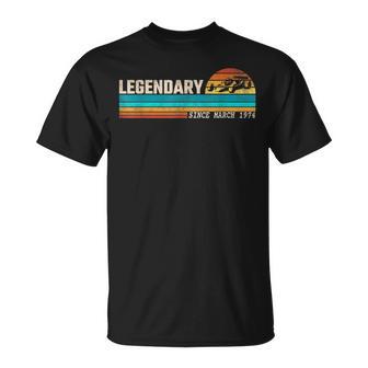 Gokart Driver Legend Seit März 1974 Geburtstag T-Shirt - Seseable