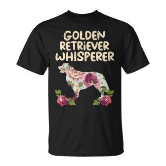 Golden Retriever Goldie Dog Floral Golden Retriever Whisperer Dog Lover Girls Women 232 Retrievers Unisex T-Shirt - Monsterry