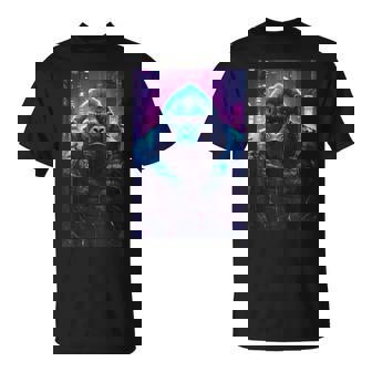 Gorilla Vaporwave Aesthetic Japanese Cyberpunk Anime Unisex T-Shirt | Mazezy