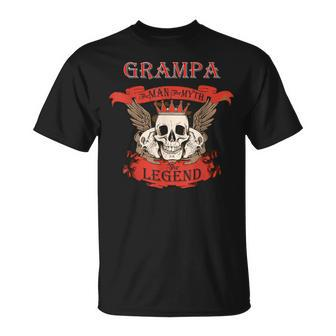 Grampa The Man The Myth The Legend Grandfather Gift For Mens Unisex T-Shirt - Seseable