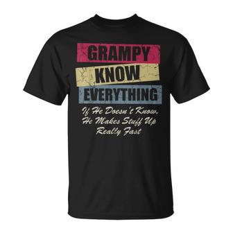 Grampy Knows Everything If He Doesnt Know Fathers Day T-shirt - Thegiftio UK