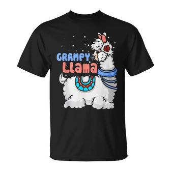 Grampy Lama Passender Familien-Weihnachts-Pyjama Geschenke T-Shirt - Seseable