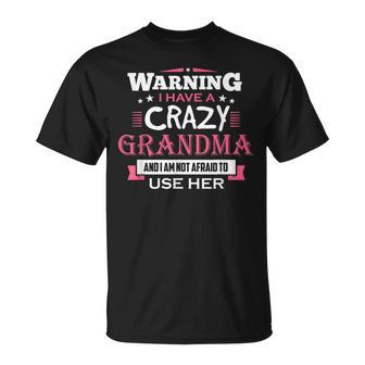 Granddaughter & Grandson Crazy Grandma Grandkids Gift Unisex T-Shirt | Mazezy