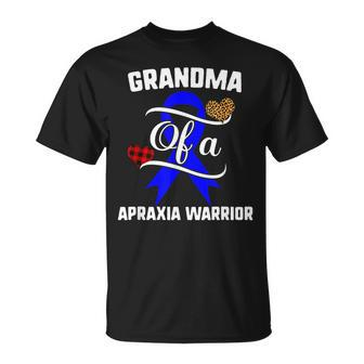 Grandma Apraxia Awareness Leopard Buffalo Plaid Family Unisex T-Shirt | Mazezy