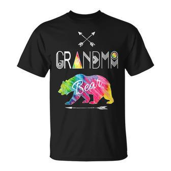 Grandma Bear Tie Dye Matching Family Vacation & Camping Unisex T-Shirt | Mazezy