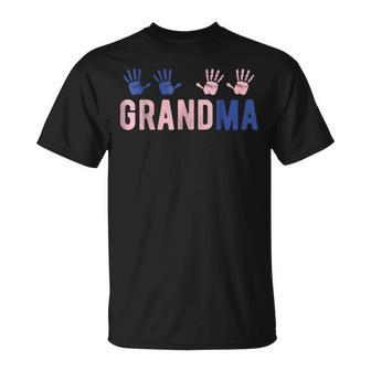 Grandma Cute 4 PinkBlue Hand Print For Proud Grandm Unisex T-Shirt | Mazezy