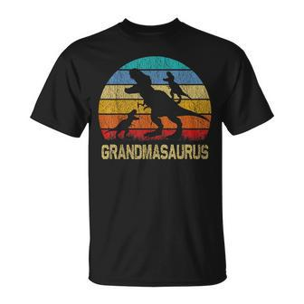 Grandma Dinosaur T Rex Grandmasaurus 2 Kids Family Matching Unisex T-Shirt | Mazezy