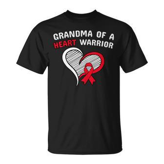 Grandma Of A Heart Warrior Chd Disease Awareness Congenital Gift For Womens Unisex T-Shirt | Mazezy