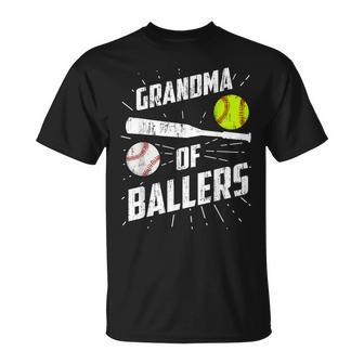 Grandma Of Ballers Funny Baseball Softball Mothers Day Gift Unisex T-Shirt | Mazezy AU