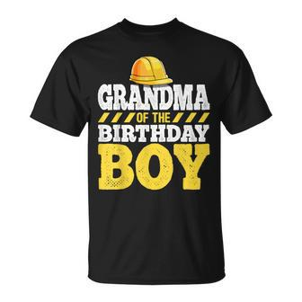 Grandma Of The Birthday Boy Construction Birthday Party Unisex T-Shirt | Mazezy
