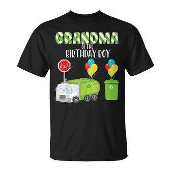 Grandma Of The Birthday Boy Garbage Truck Bday Theme Party Unisex T-Shirt | Mazezy