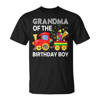 Grandma Of The Birthday Boy Train Birthday Party Toddler Boy Unisex T-Shirt | Mazezy