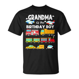 Grandma Of The Birthday Boy Transportation Birthday Train Unisex T-Shirt | Mazezy