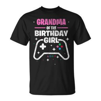 Grandma Of The Birthday Girl Matching Video Gamer Birthday Unisex T-Shirt | Mazezy