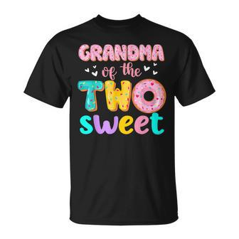Grandma Of The Two Sweet Donut Birthday Family Theme Girl Unisex T-Shirt | Mazezy