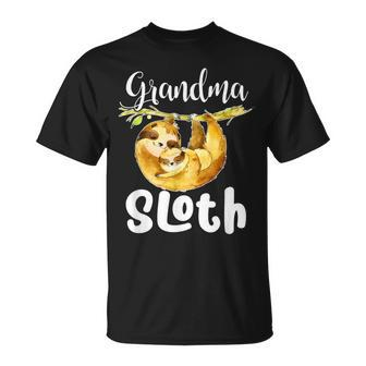 Grandma Sloth Matching Family Cute Gift Mothers Day Unisex T-Shirt | Mazezy