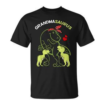 Grandmasaurus Grandma 2 Kids Dinosaur Mothers Day Unisex T-Shirt | Mazezy
