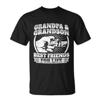 Grandpa And Grandson Gift Family Shirt Grandad Fist Bump Tee Unisex T-Shirt - Monsterry UK