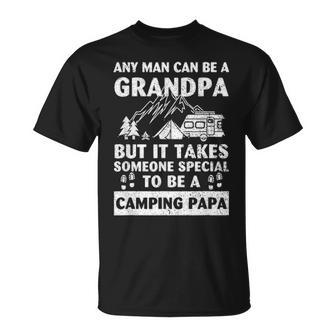 Grandpa Camp Lover Proud Camping Papa Fathers Day Gift Unisex T-Shirt - Seseable