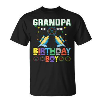 Grandpa Of The Birthday Boy Laser Tag Family Matching Party Unisex T-Shirt | Mazezy
