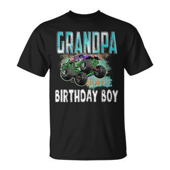 Grandpa Of The Birthday Boy Monster Truck Birthday Boy Unisex T-Shirt | Mazezy